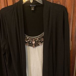 Tank attached to long sleeve jacket